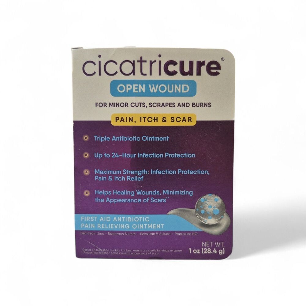 Open Wound Triple Antibiotic Ointment with Pain Relief First Aid Antibacteria...